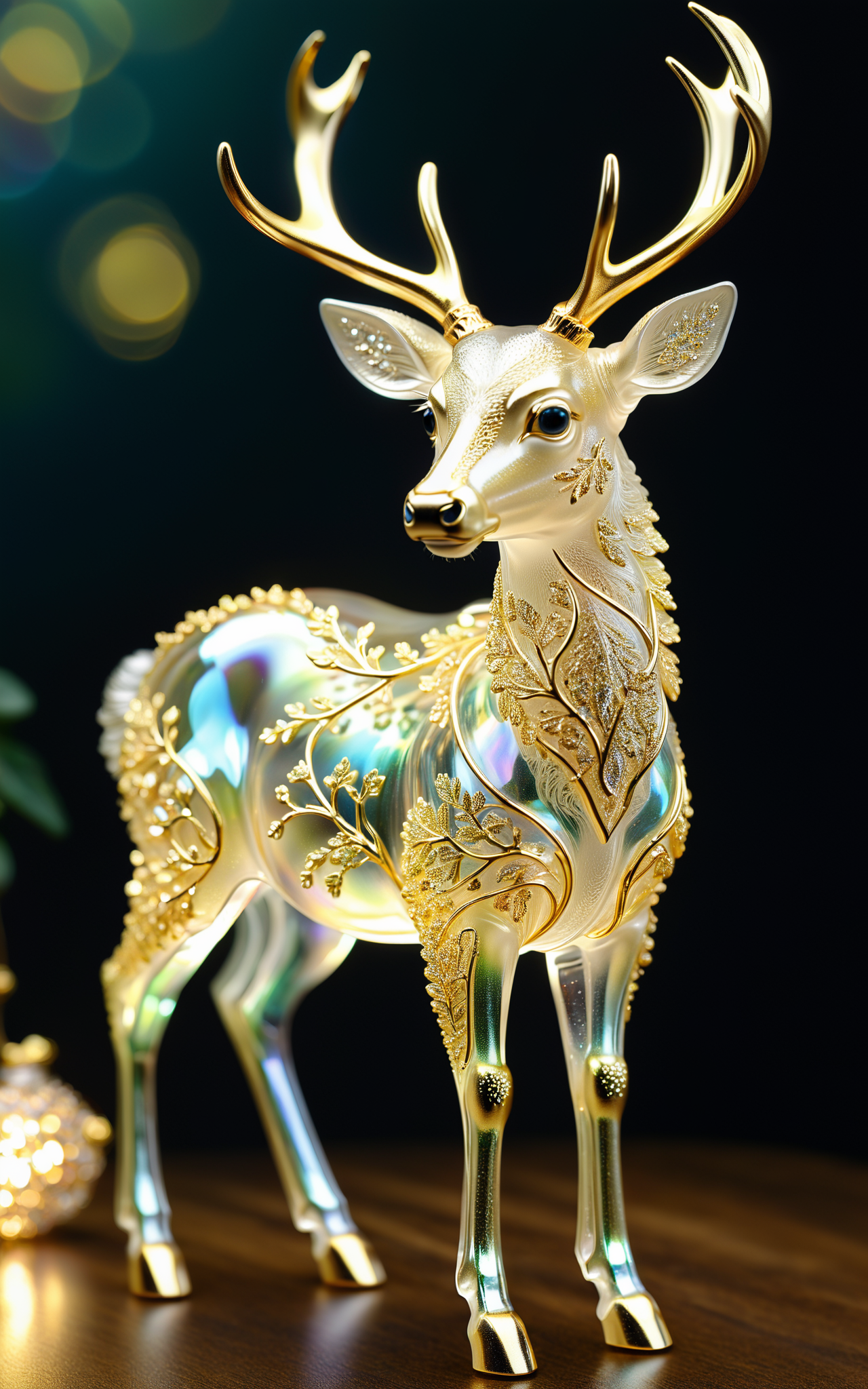 04073-2619465308-extremely delicate iridiscent deer made of glass, translucent, tiny golden accents, beautifully and intricately detailed, ethere.png